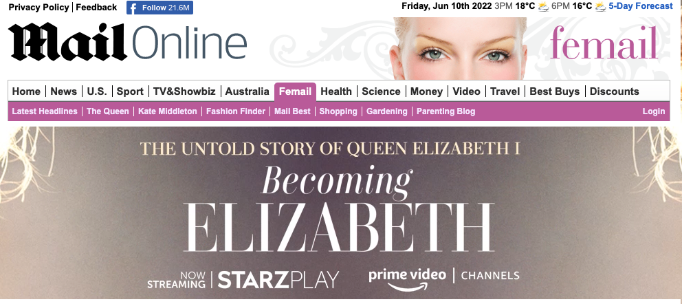 Screenshot of Starzplay advert